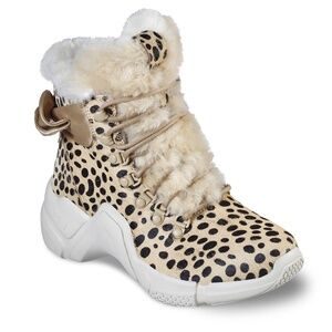 Skechers Mark Nason Neo Block – Lillie Cheetah Leopard Lace-Up Boot Size 9